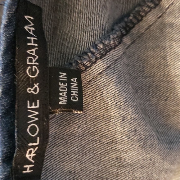 Harlowe & Graham Denim Color-blocked Summer Dress with Pockets - Picture 9 of 11